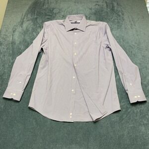 Collection By Michael Strahan Dress Shirt Mens 16 34/35 White Plaid Business